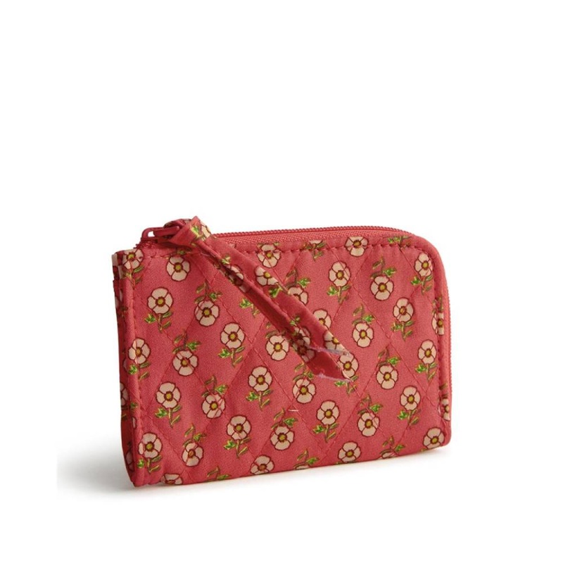 Vera Bradley Zip Card Pouch in Cotton Gabardine-Tiny Poppies