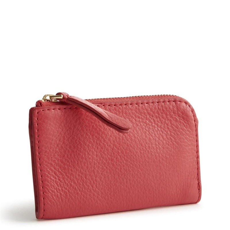 Vera Bradley Zip Card Pouch in Leather-Cayenne