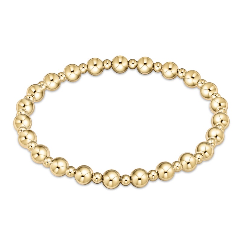 enewton 6.25" Classic Grateful Pattern Bead Bracelet - Gold 5mm