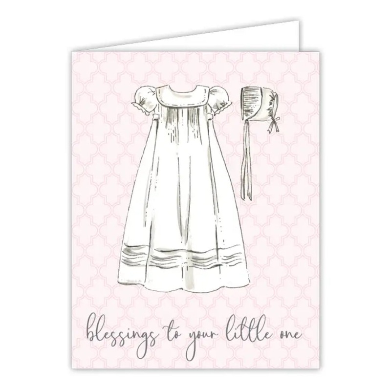 Blessings To Your Little One Christening Gown Greeting Card