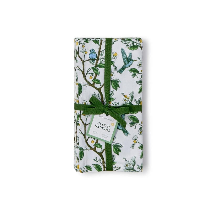 Two's Company Hummingbird Cloth Napkins Set of 4