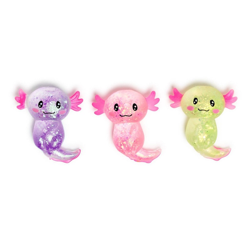Two's Company Squishy Glitter Axolotl Toy