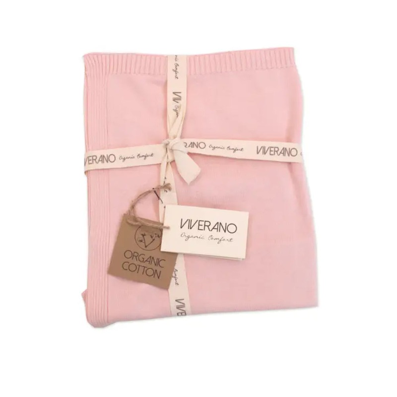 Viverano Organics Milan Pastel Baby Blanket Sweater Knit (Organic Cotton)