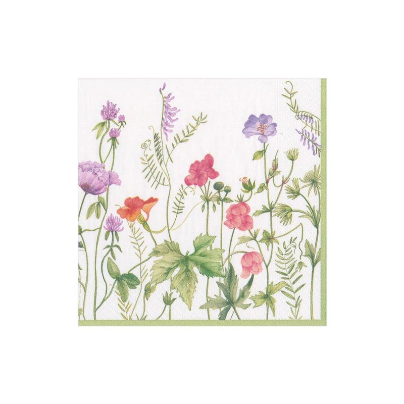 Caspari French Floral Paper Cocktail Napkins