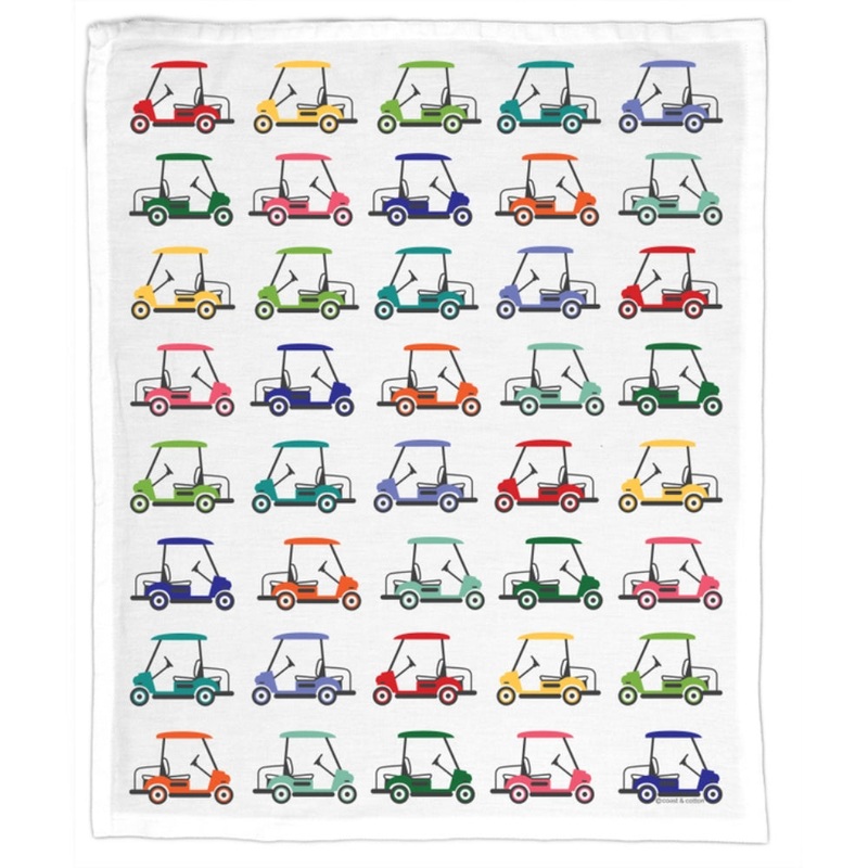Coast and Cotton Golf Carts Organic Cotton Tea Towel