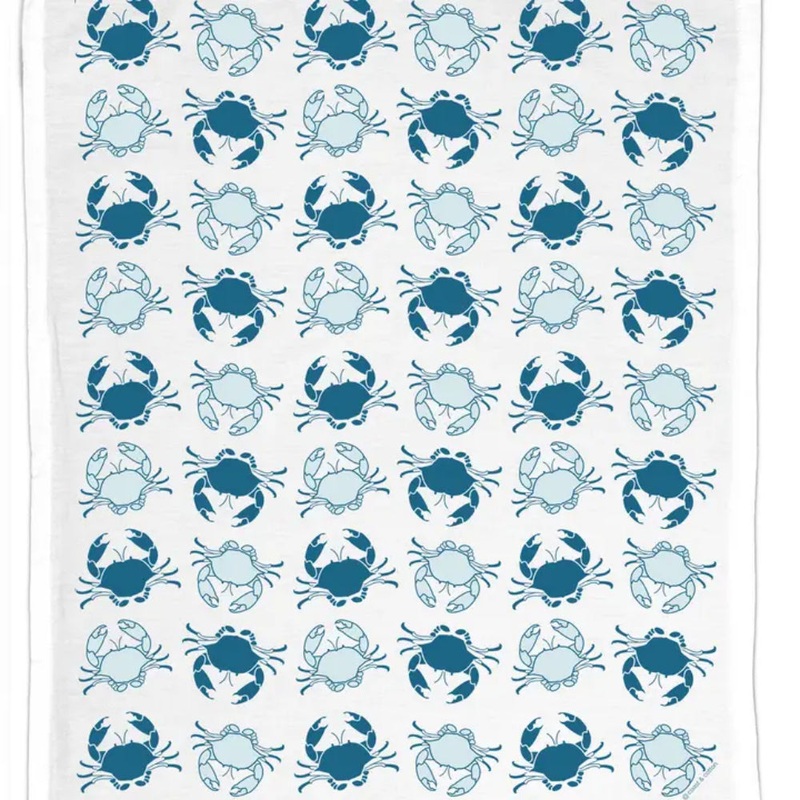 Coast & Cotton Blue Crabs Organic Cotton Hand Towel