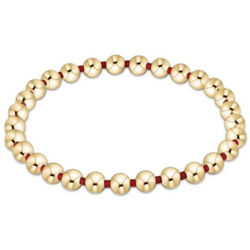 enewton 6.25" Gameday Hope Grateful 5mm Bead Bracelet - Crimson