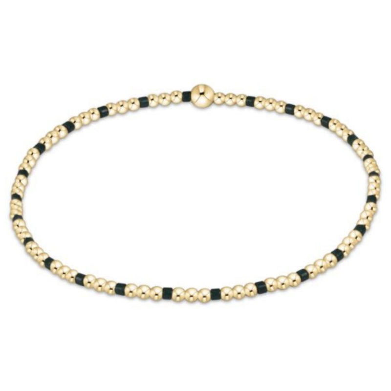 enewton 6.25" Gameday Hope Sincerity Pattern 2mm Bead Bracelet - Dark Green