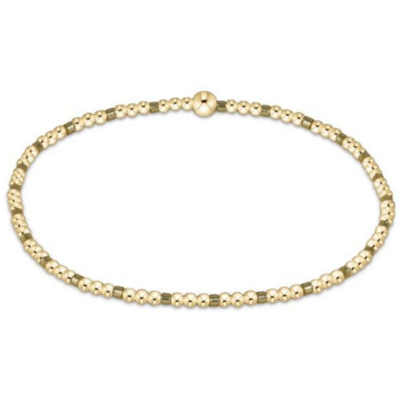 enewton 6.25" Gameday Hope Sincerity Pattern 2mm Bead Bracelet - Gold Luster
