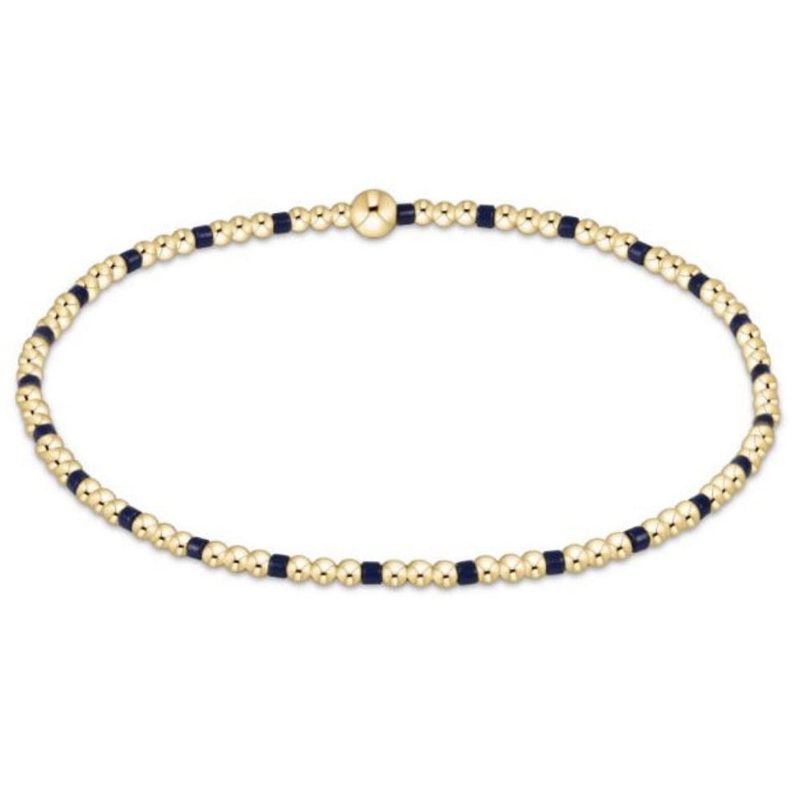 enewton 6.25" Gameday Hope Sincerity Pattern 2mm Bead Bracelet - Matte Navy