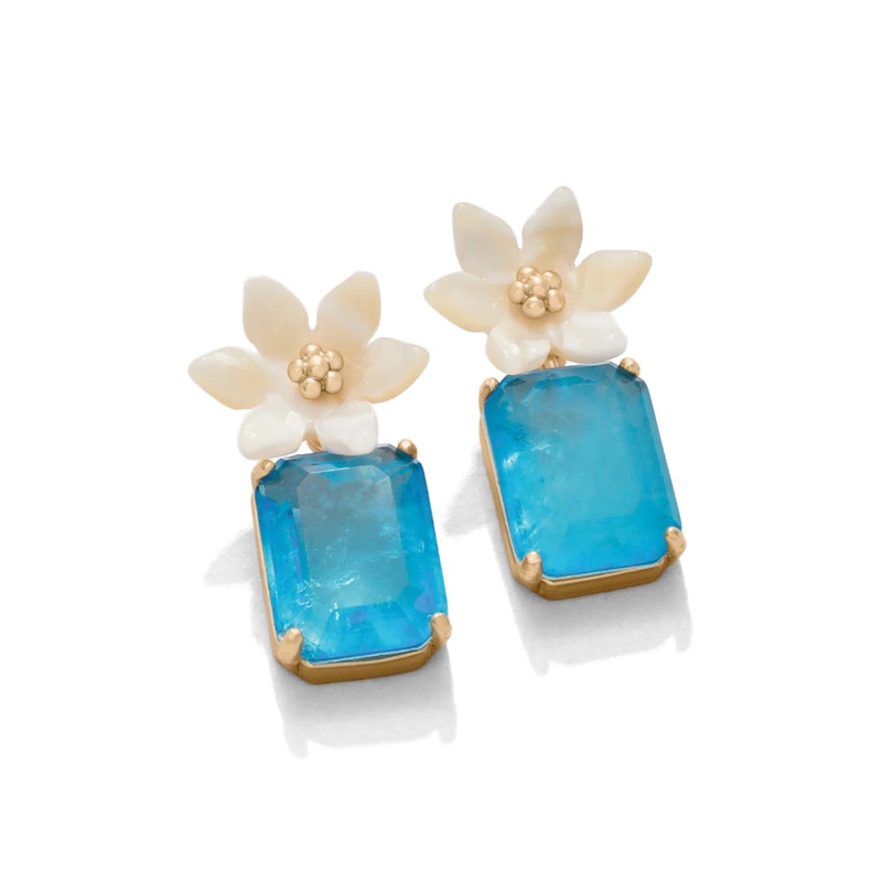 Spartina Blooming Gem Earrings - Blue
