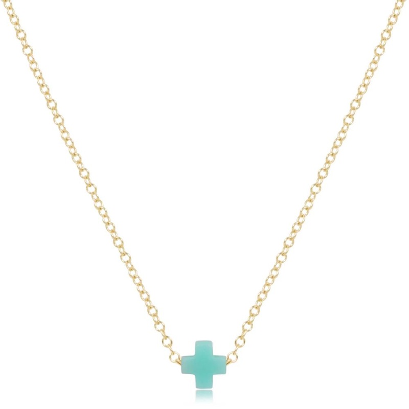 enewton 16" Necklace Gold - Signature Cross Small Charm - Mint
