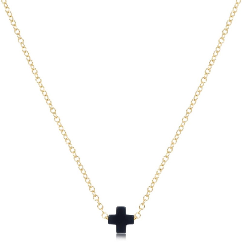 enewton 16" Necklace Gold - Signature Cross Small Charm - Navy