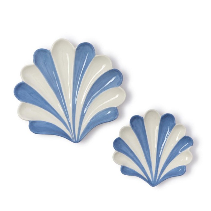 Two's Company Fanshell Tidbit / Trinket Tray - Set of 2