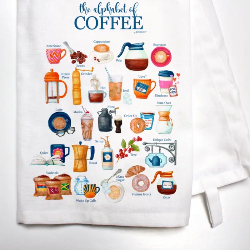 Dishique Coffee Alphabet Bar Towel