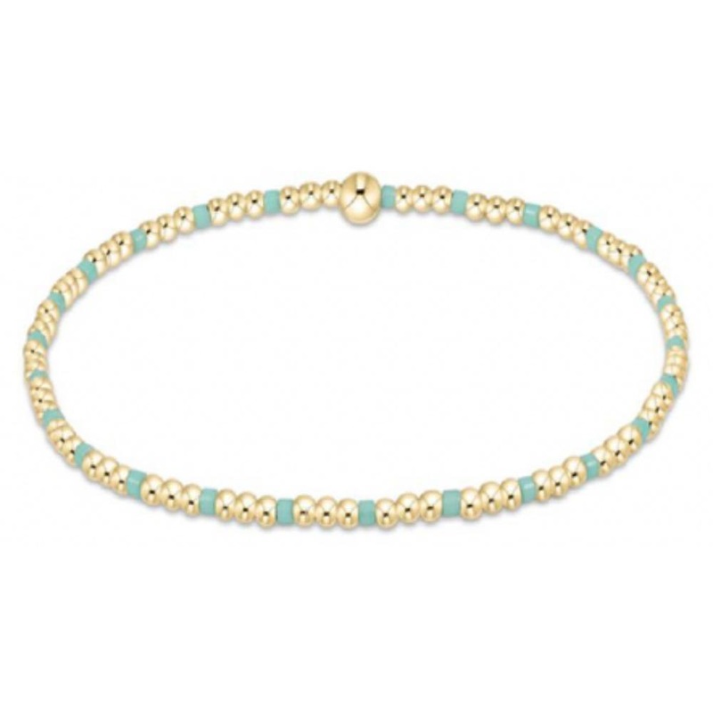 enewton 5.5" egirl Hope Sincerity Pattern 2mm Bead Bracelet - Mint