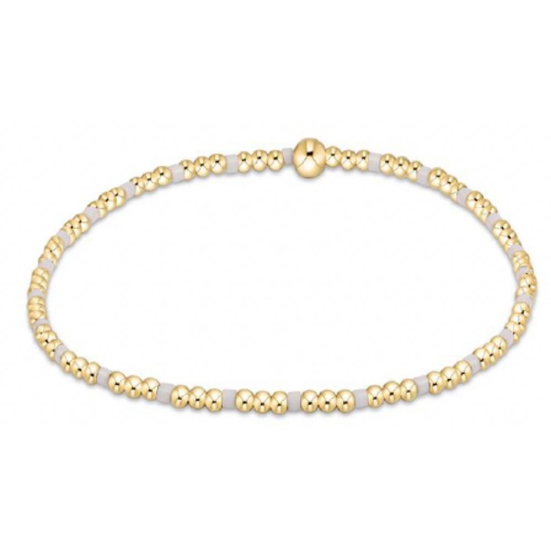 enewton 5.5" egirl Hope Sincerity Pattern 2mm Bead Bracelet - White