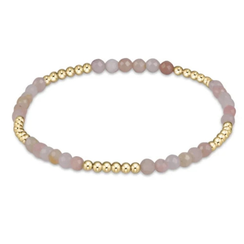 enewton 6.25" Blissful Pattern 2.5mm Bead Gemstone Bracelet - Pink Opal