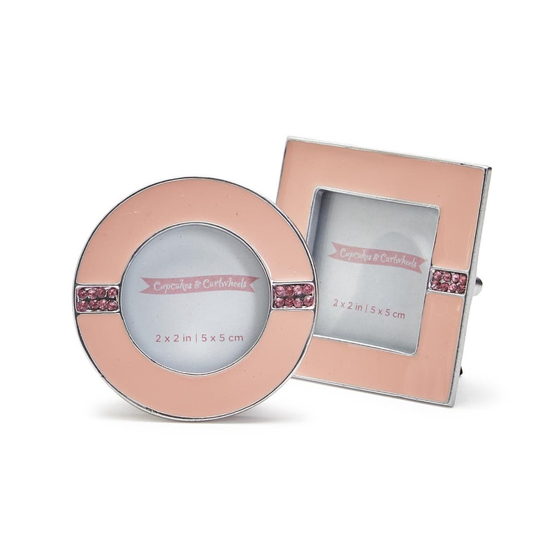 Two's Company Enamel and Jewels 2" x 2" Photo Frame-Pink