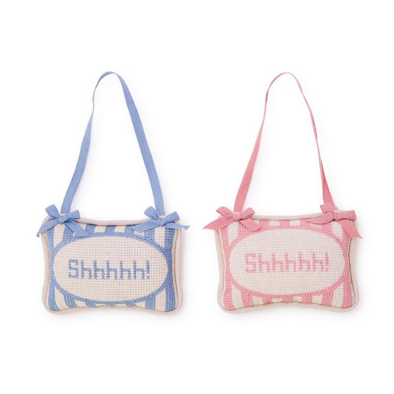 Two's Company Shhhhh! Embroidered Pillow Door Hanger