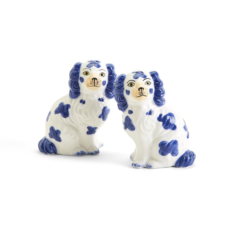 Two's Company Staffordshire Dog Salt and Pepper Shaker Set