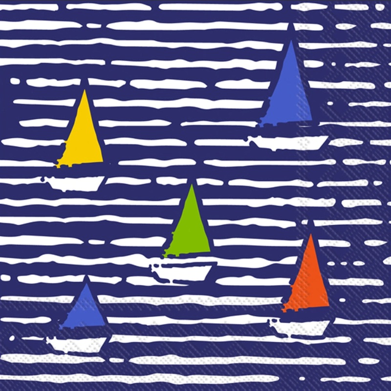 Waterline Boats Paper Cocktail Napkins - Pack of 20
