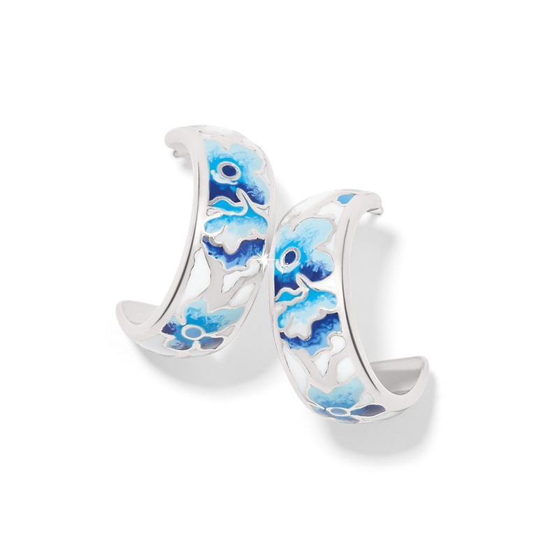 Brighton Kyoto In Bloom Indigo Hoop Earrings
