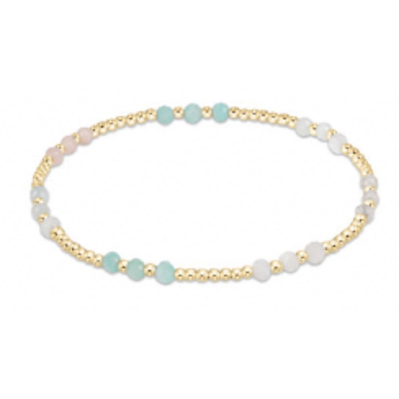 enewton 6.25" Gemstone Gold Joy Pattern 3mm Bead Bracelet - Hot Mess SS25