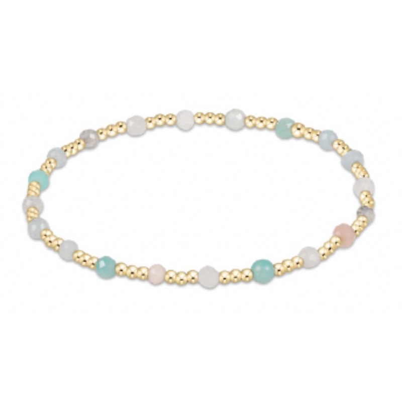 enewton 6.25" Gemstone Gold Sincerity Pattern 3mm Bead Bracelet - Hot Mess SS25