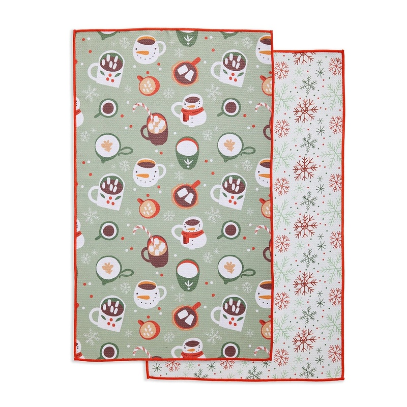 Design Imports Cozy Cocoa Printed Microfiber Dishtowel