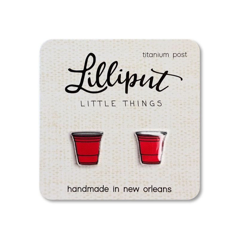 Lilliput Little Things Red Party Cup Earrings