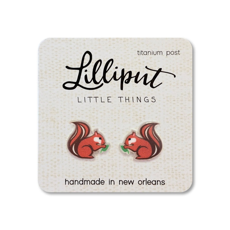 Lilliput Little Things Red Squirrel Earrings