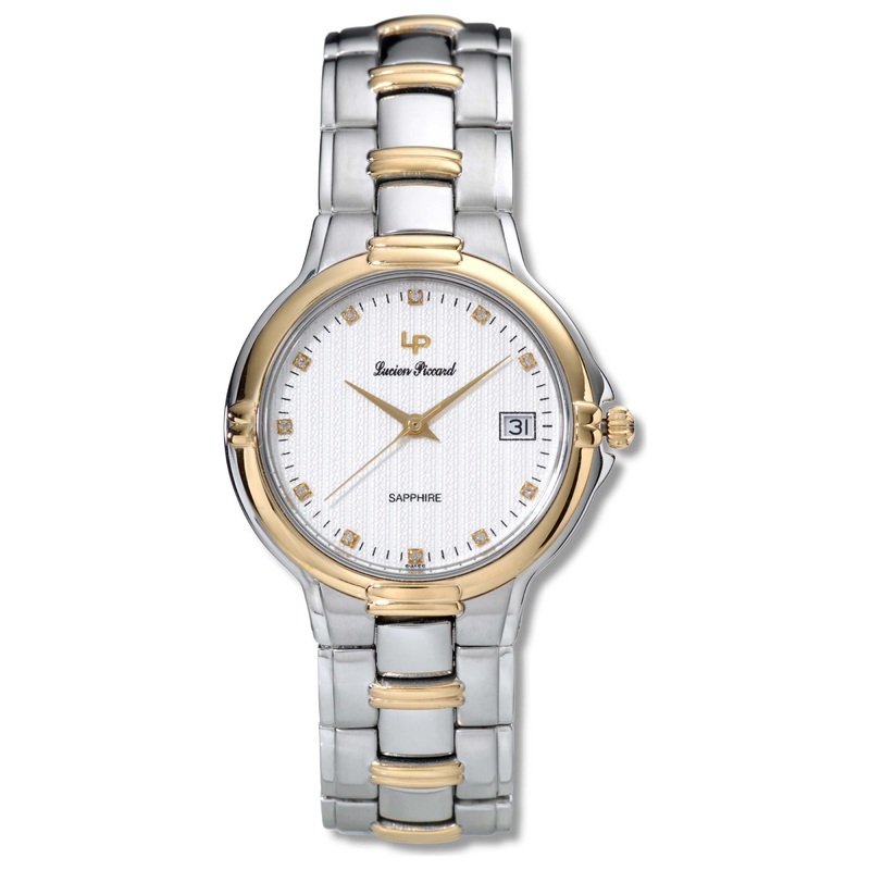 Lucien Piccard GTS26784 Prestige White Dial Stainless Steel and Gold Plated Two Tone Women's Watch