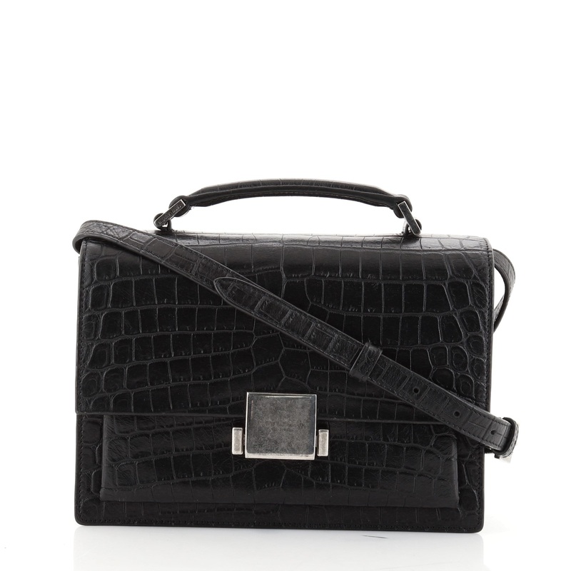 Bellechasse Satchel Crocodile Embossed Leather Medium S744816641387