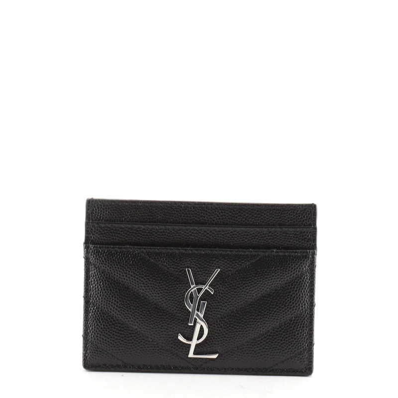 Classic Monogram Card Holder Matelasse Chevron Leather S744816708552