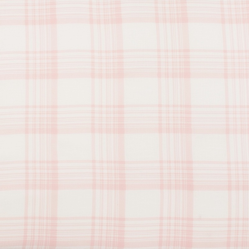 Crepe Chiffon - DAISY - Big Plaid - Light Pink
