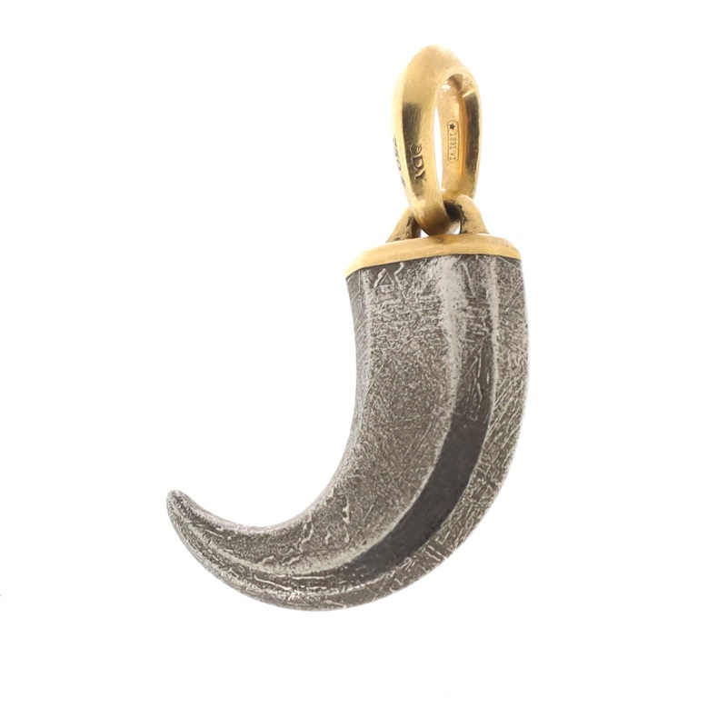 Faceted Claw Pendant Pendant & Charms 18K Yellow Gold with Meteorite