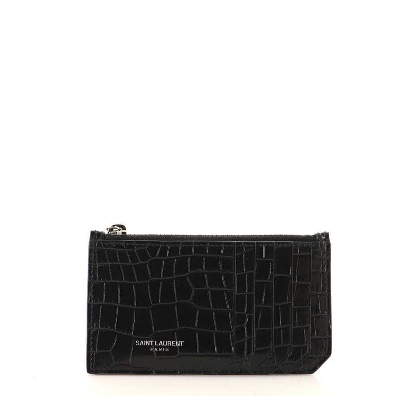 Fragment Zip Card Holder Crocodile Embossed Leather S744816600387